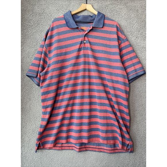 Foundry Polo Shirt 3XL Striped Red Blue Short Sleeve Performance Golf Prep XXXL - Picture 1 of 10